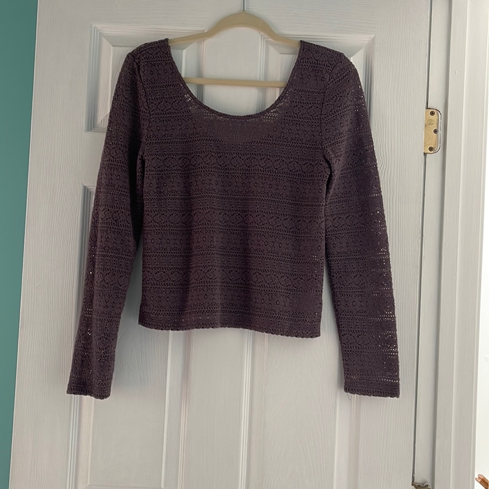 American Eagle Purple Top- Scoop Neck